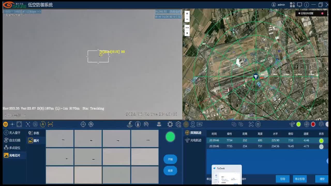 Multi target radar detection, electro-optical recognition and tracking - bird monitoring